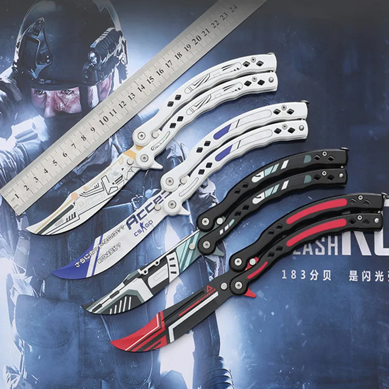 

Csgo Counter-strike Play крутые Инструменты Нож для улицы тренировочный складной нож-бабочка для тренировок новичков без лезвия