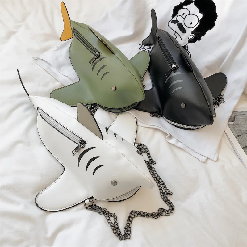 

Cute Mini Bag Women's 2020 New Korean Style Cool Single-Shoulder Crossbody Bag Chain Shark Bag