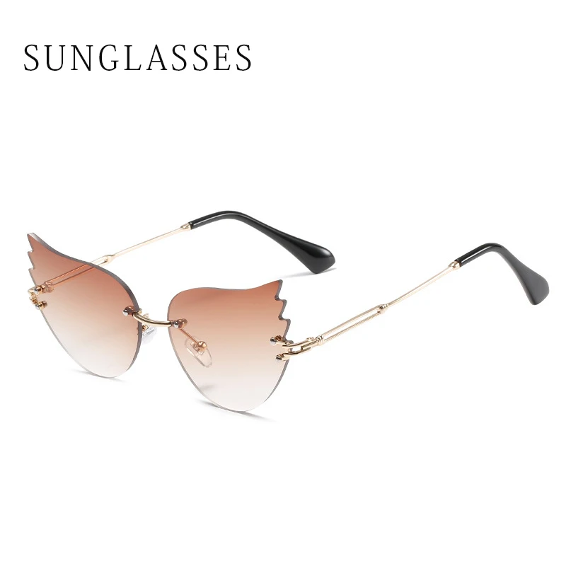 

Personality Frameless Trim Glasses Retro Street Style Ins Style Sunglasses Women Gafas De Sol Para Mujer