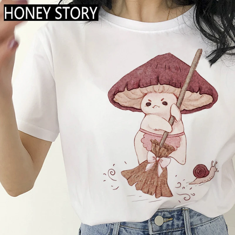 

Kawaii Mushroom Funny Cute Anime Cartoon T-shirt Women Ullzang Grunge Aesthetic Tshirt Graphic Female Top Tees 29796