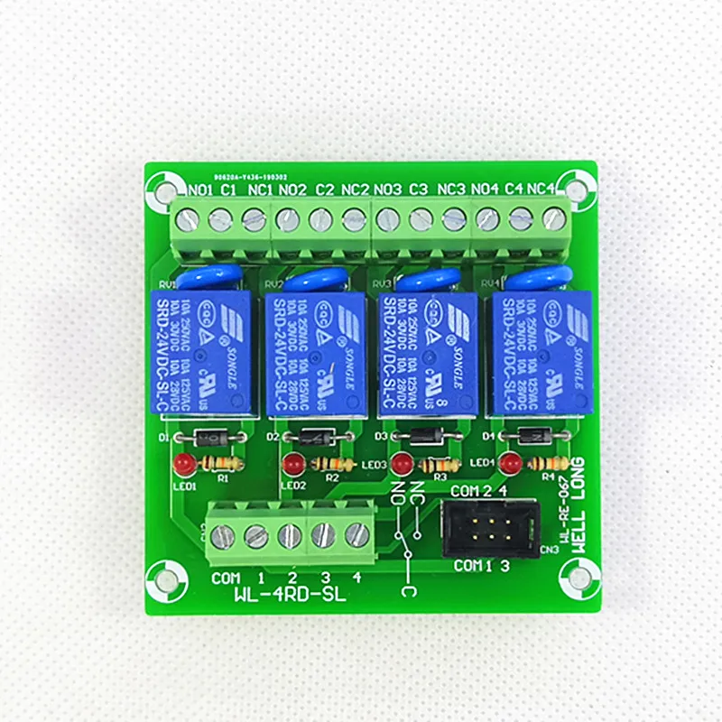 4 Channel PNP Type 9V 10A Power Relay Interface Module SONGLE SRD-9VDC-SL-C Relay. | Relays