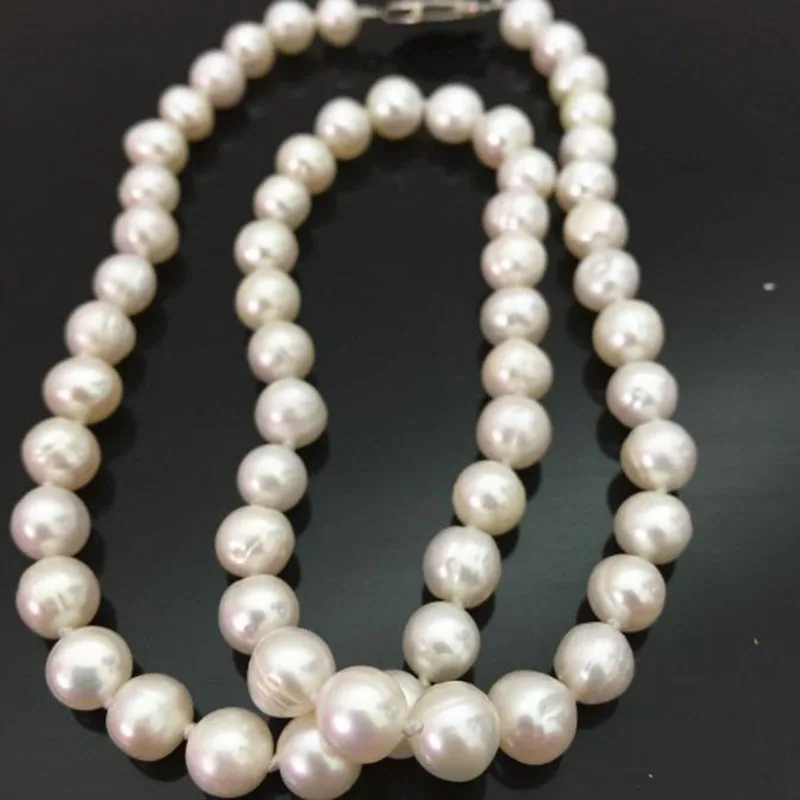

8-9mm White Akoya Pearl Fashion Women Charms Necklace 17.5"
