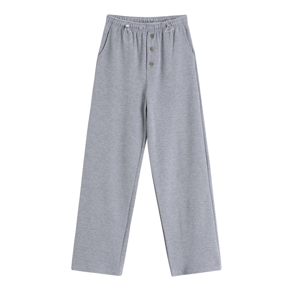 

Spring Autumn Women's Sweatpants Elastic Waist Drawstring Wide Leg Casual Sportwear Floor Length Outer Wear Jogger Pants
