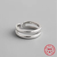 korean version of the best selling 100 pure 925 sterling silver open double joint ring simple wild style neutral jewelry