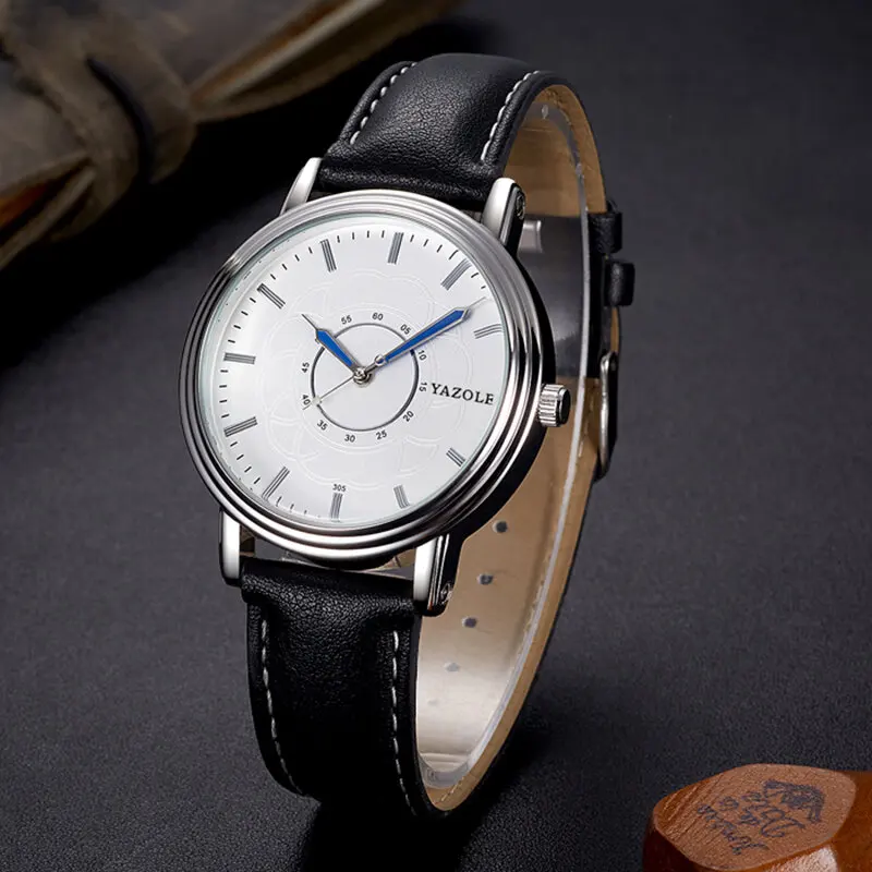 

305 Leisure Style Leather Band Quartz Watch Ultra Thin Men Wrist Watch