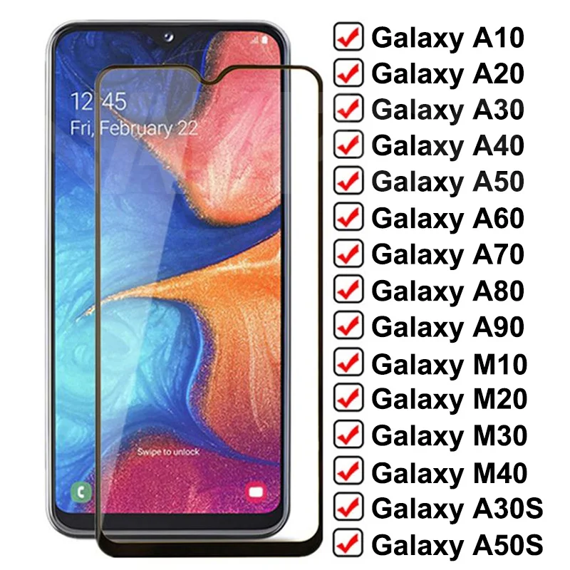 Защитное стекло закаленное 9D для Samsung Galaxy A10 A20 A30 A40 A50 A60 A70 A80 A90 M10 M20 M30 M40 | Мобильные
