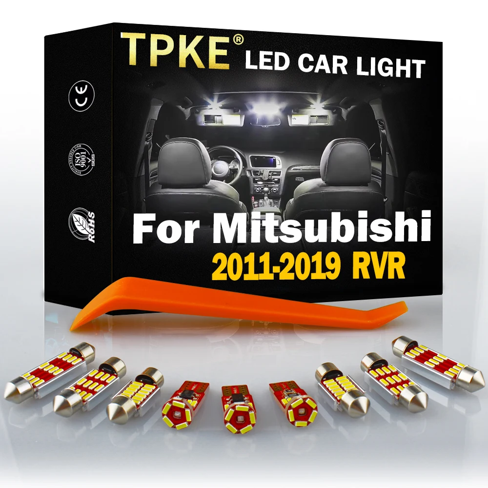 

TPKE 10X Canbus Автомобильный интерьер светодиодный белый светильник комплект для 2011 2012-2019 Mitsubishi RVR Карта Купол багажник перчатка номерной знак ла...