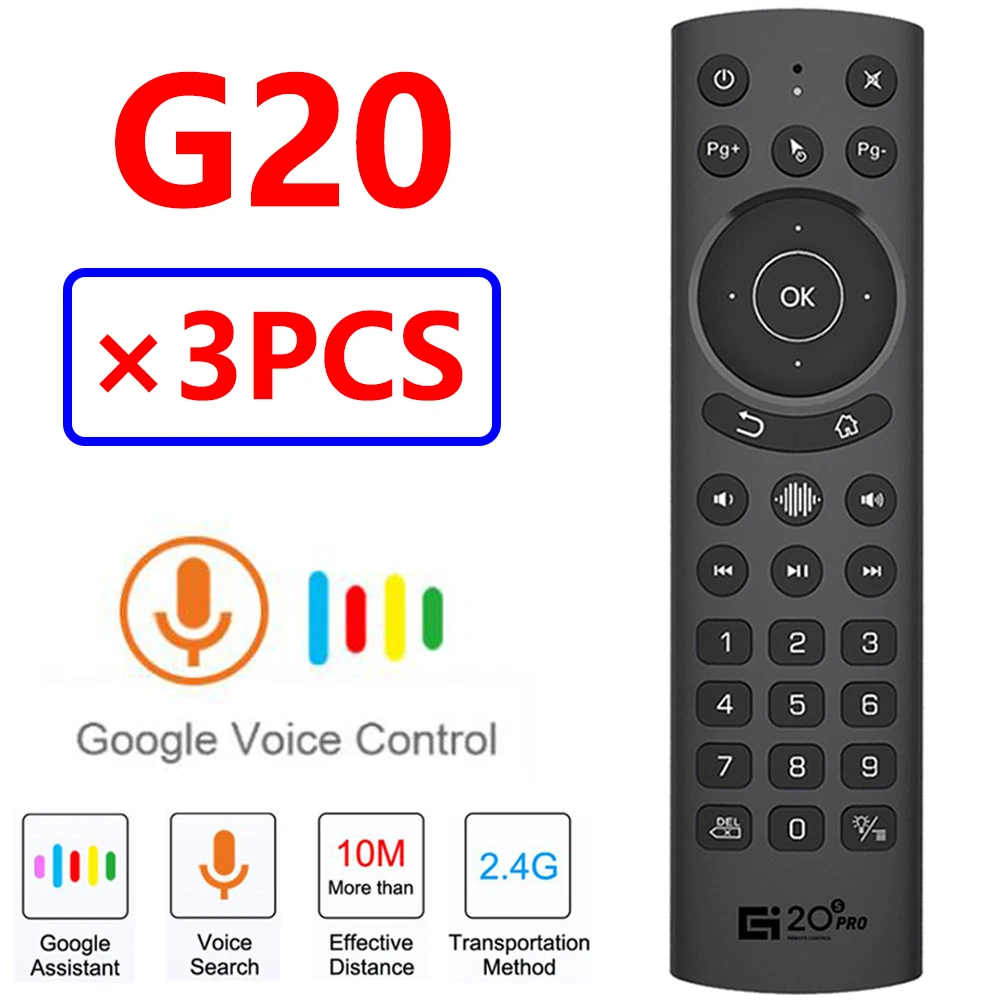 [3 шт.] Android TV Box G20 BT G20S PRO Голосовая воздушная мышь Поддержка Googel голосовой поиск и