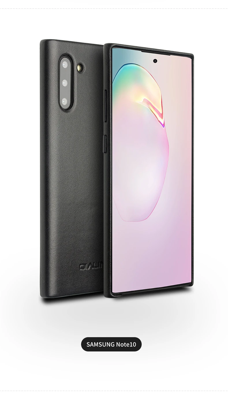 QIALINO модный подлинный кожаный тонкий чехол для samsung Galaxy Note 10 Роскошный ультра тонкий чехол для Galaxy Note 10 Plus 5G