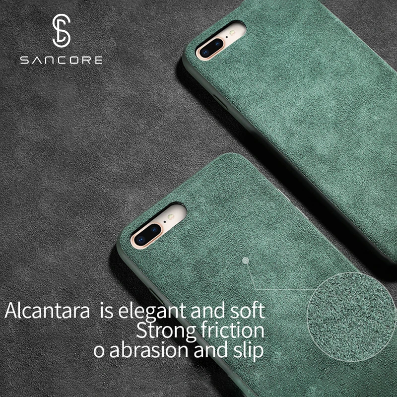 100% sancore чехол для iPhone 6/6s/7/8 plus телефона ALCANTARA из ТПУ в деловом стиле замшевый 6/7/6p/7p
