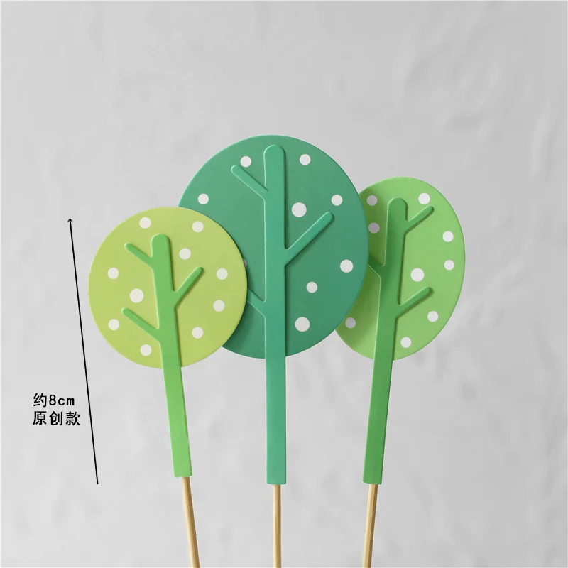 Торт Декор мультфильм зеленый желтый динозавр деревья торт на день рождения