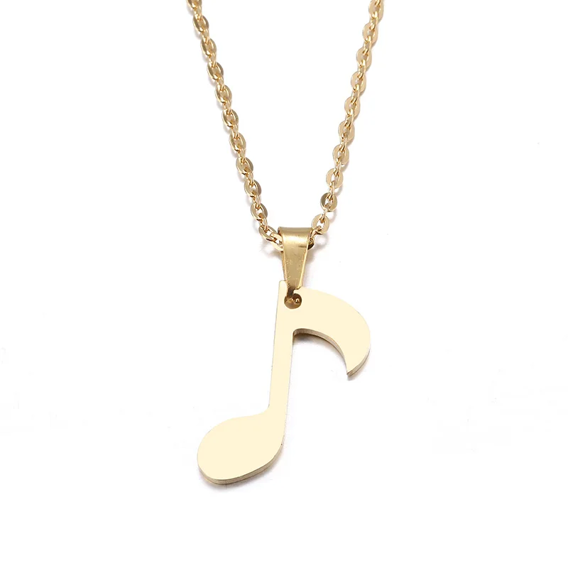 

2021 Hot Korean Version Women Music Necklaces Jewelry Fashion Tone Musical Notes Pendant & Necklace Girls Kids Gift Jewelry
