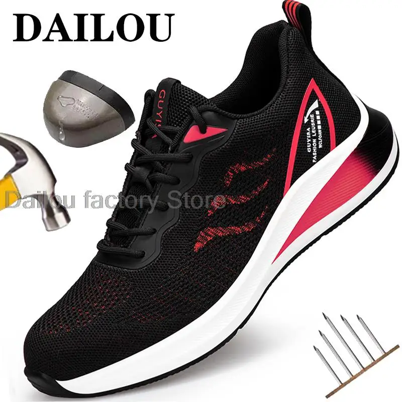 

Safety Shoes for Men Women Steel Toe Work Shoes Lightweight Breathable Sneakers Industrial Construction Shoes Safety Work Boots