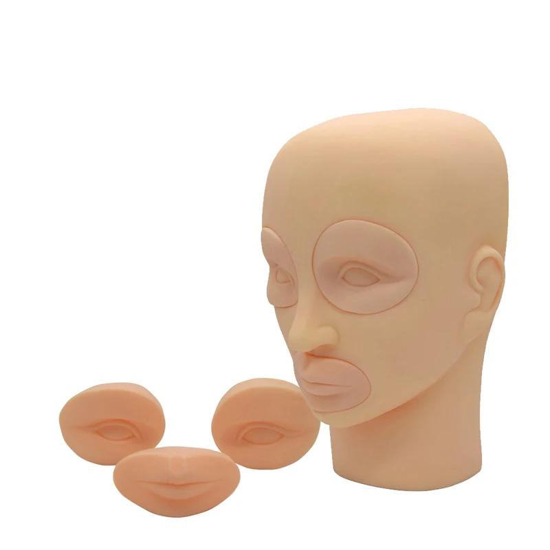 head with 3parts Практическая модель головы человека, 3D манекен для кожи, голова со вставками, косметические аксессуары для глаз и губ, аксессуары для микроволокна - Цвет: head with 3parts