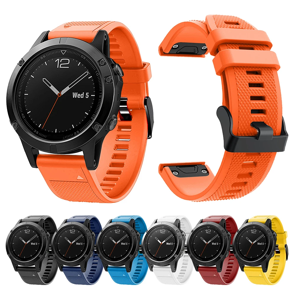 

Ремешок для наручных часов Garmin Fenix 6X 5X Plus, модный силиконовый спортивный браслет для смарт-часов, быстрая установка, 26 мм