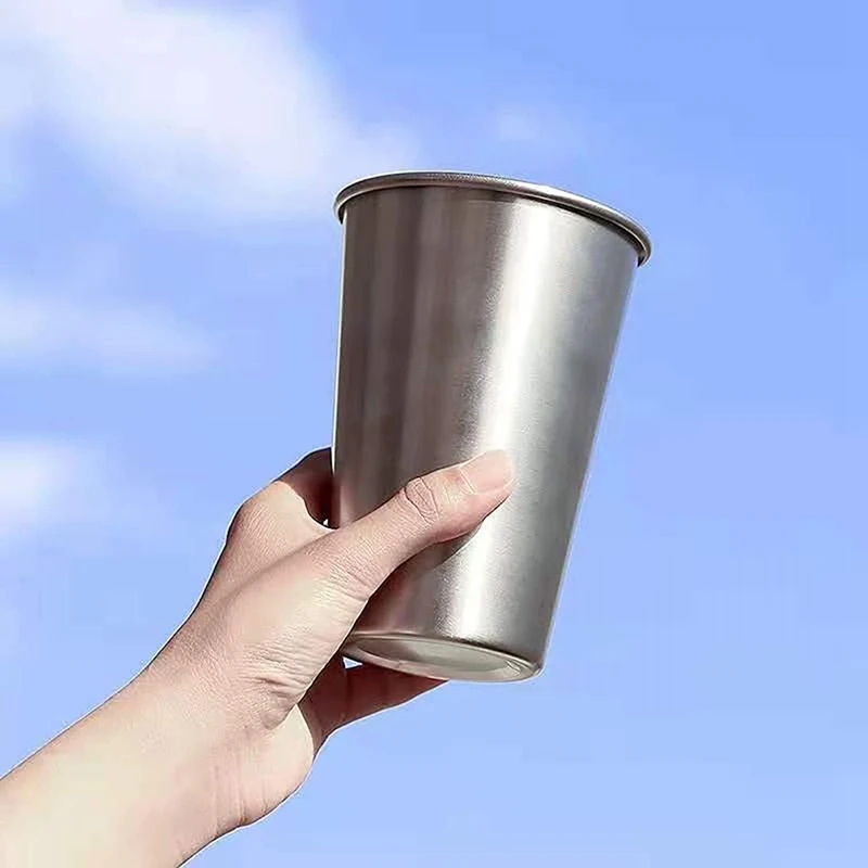 Stainless Steel Pint Cups-Stackable Cups-Suitable For Bars Homes Restaurants Outdoor-Reusable Cups Kids |
