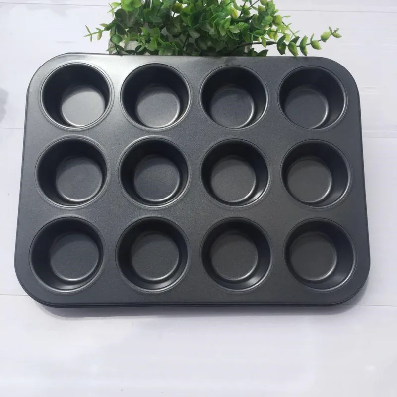 

12 Holes Carbon Steel Round Mold Cookies Fondant Baking Pan Muffin Baking Mold Non Stick Cupcake Mold Madeleine Cookies