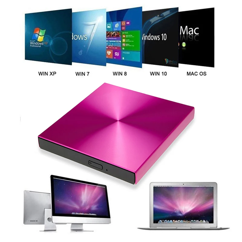 Внешний CD DVD привод горелки плеера Портативный DVD/CD rom Rewriter/Writer/Reader для Mac/MacBook+ противоударный DVD приводы чехол