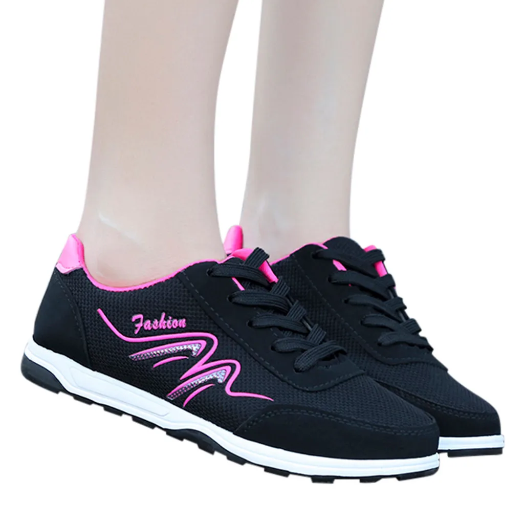 

Women's Casual Shoes Running Flat Tour Fabric Mesh Cross-tied Low-heeled Outside Authentic Fashionable Womens Shoes Flats