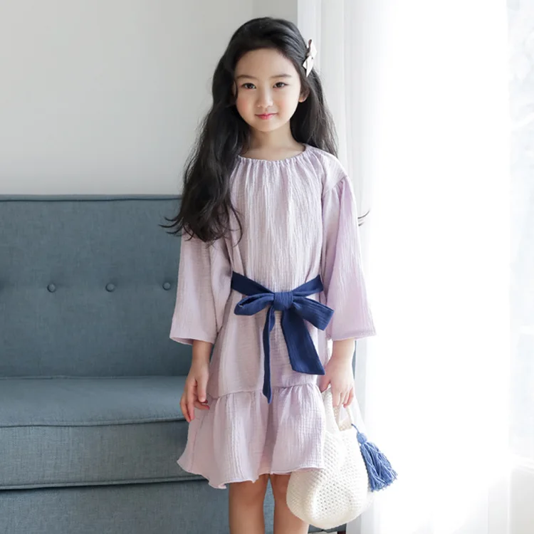 Teen Dress for Girls Fall Autumn Bow Long Sleeve Princess Costume 4 5 6 7 8 9 10 11 12 13 14 15 16 Year Clear | Детская одежда и