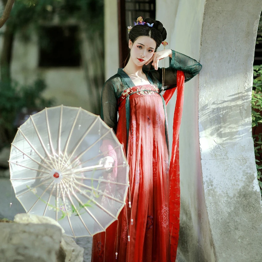 Hanfu костюм для китайских танцев, традиционный Древний китайский костюм для женщин, народное платье, праздничная одежда для выступлений
