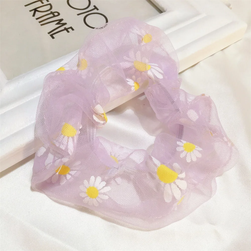 ZYZQ Summer Small Fresh Large Intestine Hair Ring Net Yarn Daisy Rope to Send Girlfriend Gifts | Украшения и аксессуары
