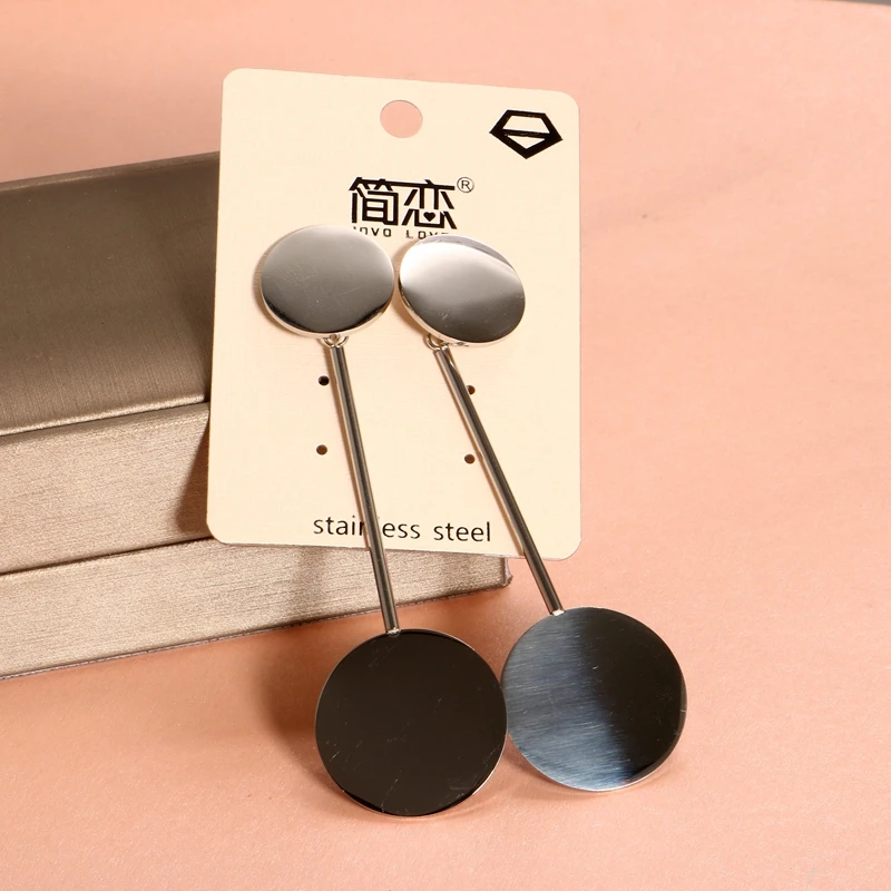 Классический круглый Блестки нержавеющая повседневные серьги OL oorbellen новые