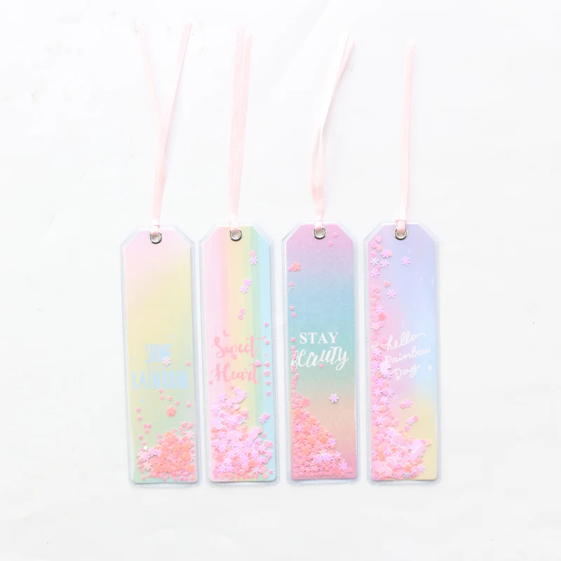 total 4 pieces Domikee милые кавайные корейские креативные блестящие звезды с блестками офисные школьные закладки для заметок канцелярские принадлежности - Цвет: total 4 pieces