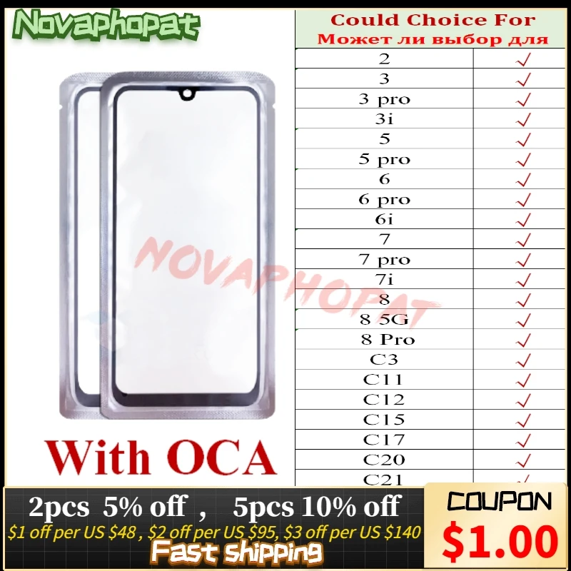 Дигитайзер ЖК-сенсорное стекло для Realme 2 3 3i 5 6 6i 7 7i 8 Pro C3 C11 C12 C15 C17 C20 C21 5G сенсорный экран объектив + с ОСА.
