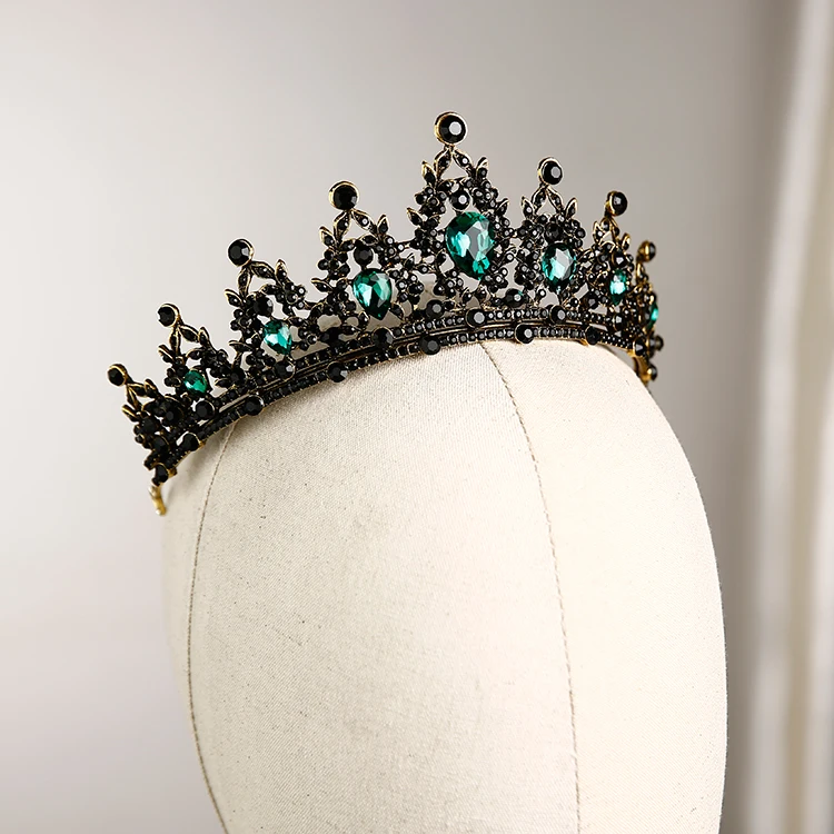 fashion bride's crown black-style adult tiara wedding princess's birthday new year present | Hair Jewelry