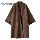 Женское Свободное пальто в Корейском стиле, повседневное элегантное Свободное пальто большого размера 3XL в минималистичном стиле, с открытым стежком, темпераментная Классическая шикарная одежда на весну