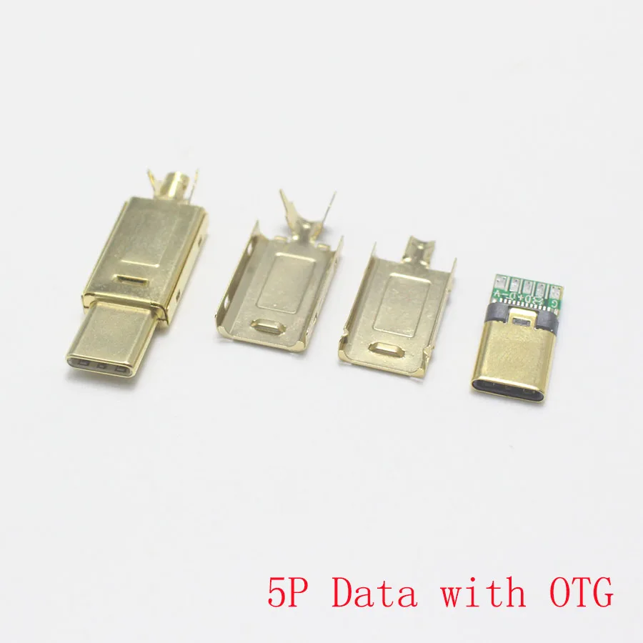 1x4P/5Pin OTG USB Type-C позолоченный штекер USBC самостоятельно ремонтирующийся сварочный зарядный кабель для передачи данных запчасти Тип C разъем для телефона