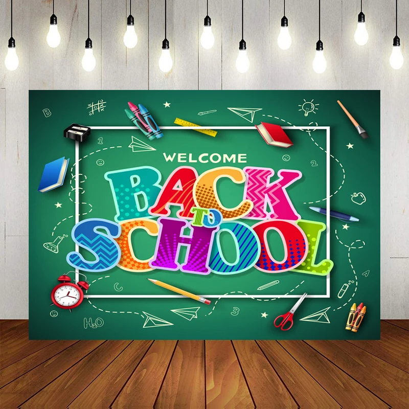 

Photography Studio Photo Welcome Back To School Season Theme Background Student Party Decoration Children Custom Vinyl Backdrop