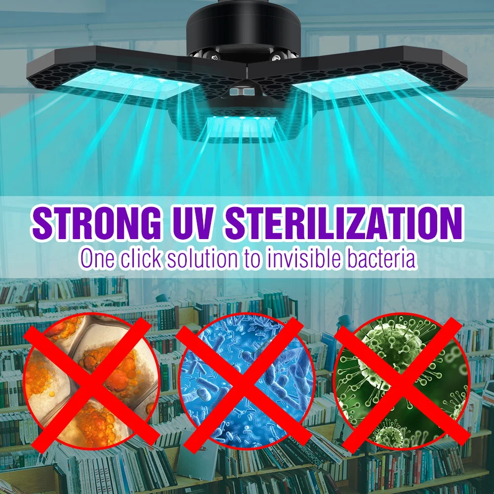 

UV Sterilizer Lamp 40W 60W 80W E27 Led UVC Light Germicidal Led Bulb Ozone Sterilizers Light 220V Desinfectante Led Lamp 110V