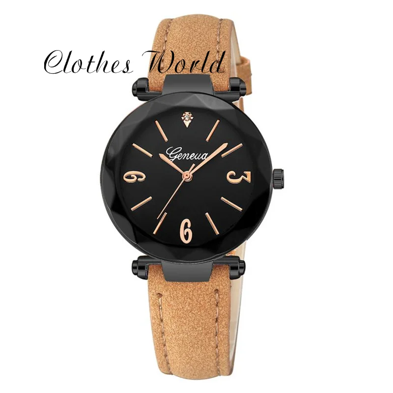 Новые женские кварцевые часы с Циферблатом из сплава наручные кожаным ремешком