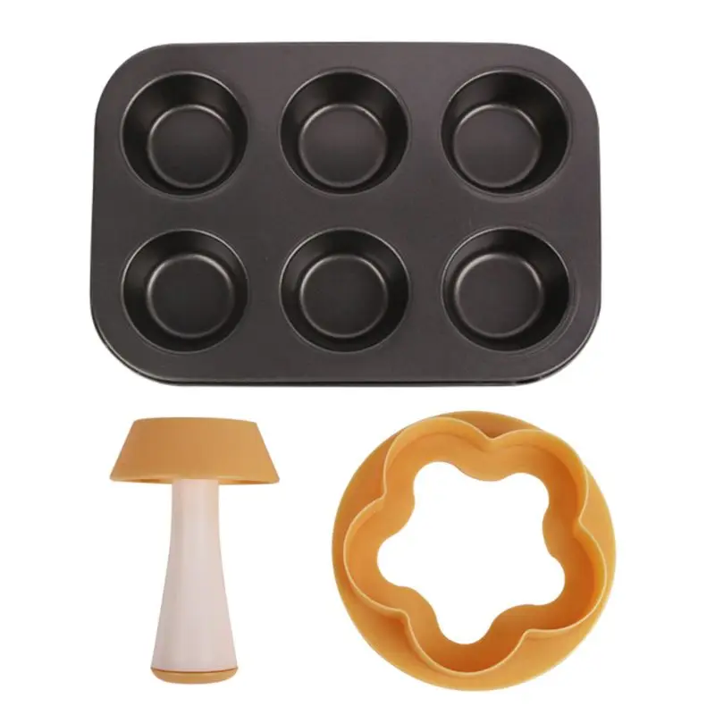 

Flower Stamper 6 Cavity Carbon Steel Cake Mold Set Non Stick Cookie Cupcake Tool W0YD
