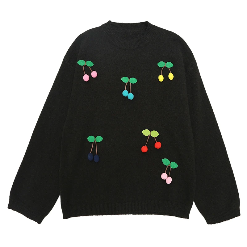

Fashion autumn and winter new Korean version of the loose short round neck pullover long-sleeved sweater