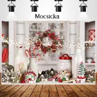 Mocsicka Зимний Рождественский фон для фотосъемки Рождественская елка Гирлянда фарфоровая чашка украшение фон для фотостудии реквизит