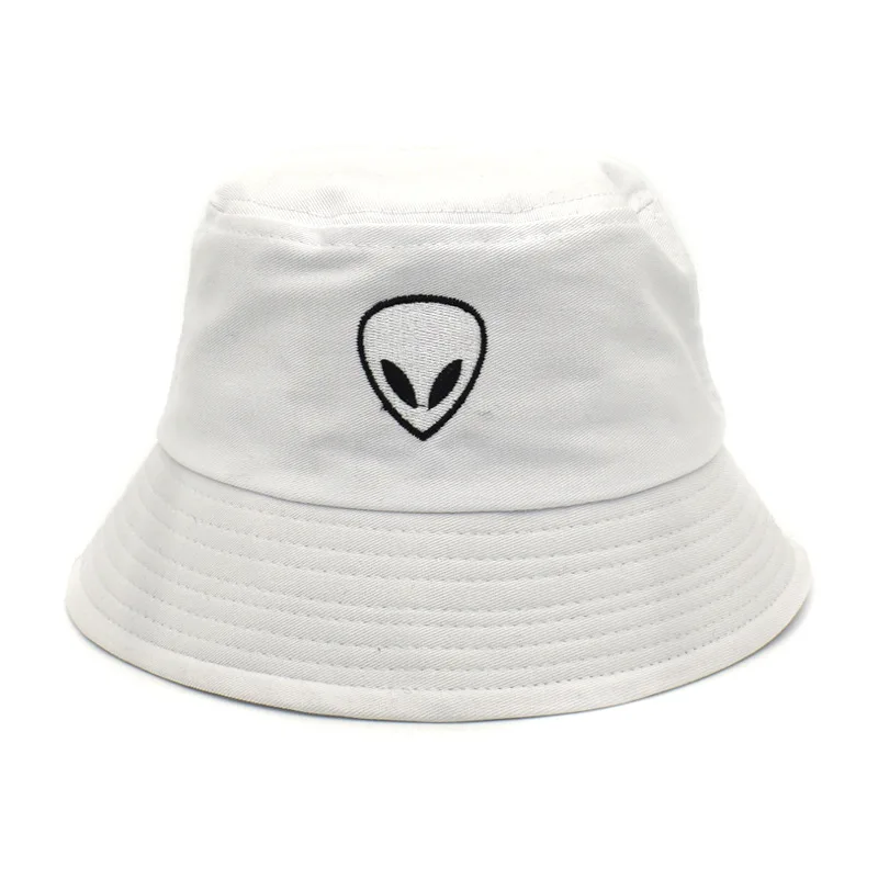 

NEW fashion Men Women Creative embroidery pattern alien retro art Summer Panama Cap Fashion Cotton Beach Sun Fishing Hats