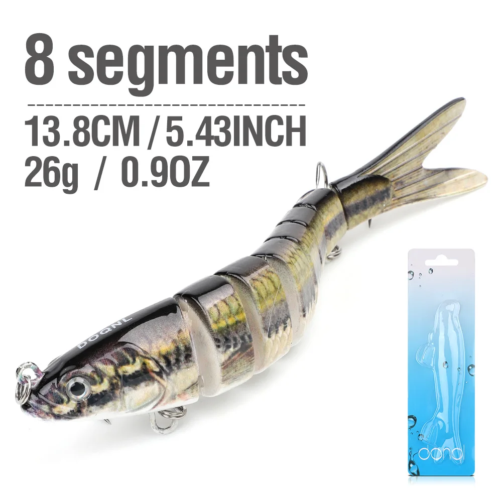 DONQL 8 Segment Crank Fishing Lure 13.8cm ArtificialSinking Wobblers Crankbait Plastic Hard Swimbait Bass Trout Fishing Lures - Цвет: 4094