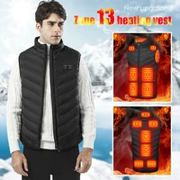 13 zone heating vest unisex double temperature control electric heating jacket winter self heating vest fishing ski hunting