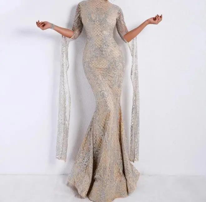 2019 женское сексуальное платье с высоким воротником и длинным рукавом разрезом