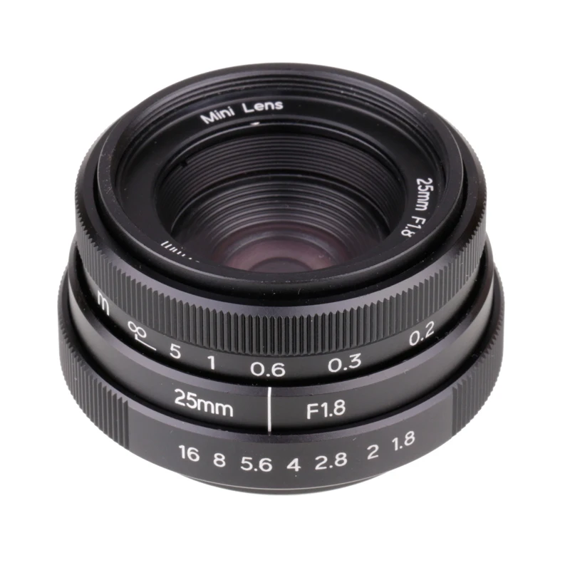 FUJIAN 25 мм f1.8 C mount CCTV Lens II объектив камеры для N1 Fujifilm FX NEX Micro 4/3 EOS M Черный Бесплатная