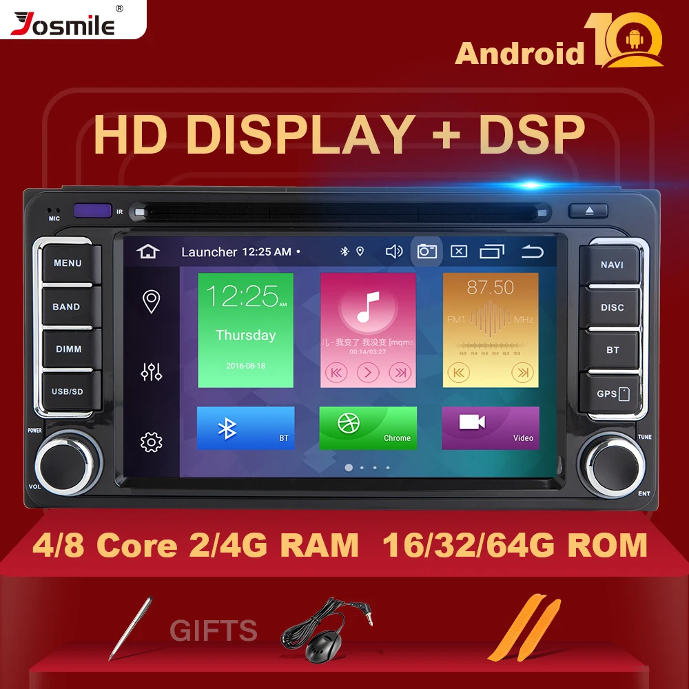 Автомобильная Мультимедийная Система DSP 4G 2 din Android 10 для Toyota Land Cruiser 100 200 Prado 120 150 Rush