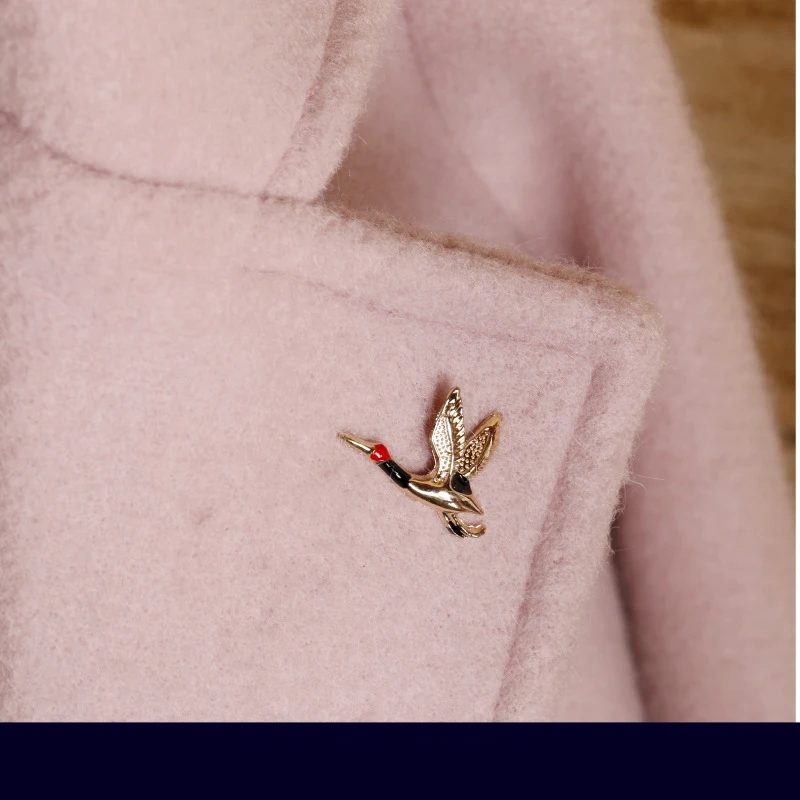 Женские аксессуары брошь для Блузы красный топ Лебедь маленький воротник игла