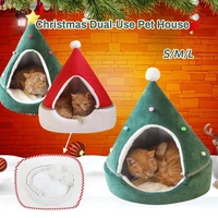 christmas tree shape pet cat bed cat dog sleep bed christmas pet dog cat bed house soft comfortable warm dog nest bed cat house