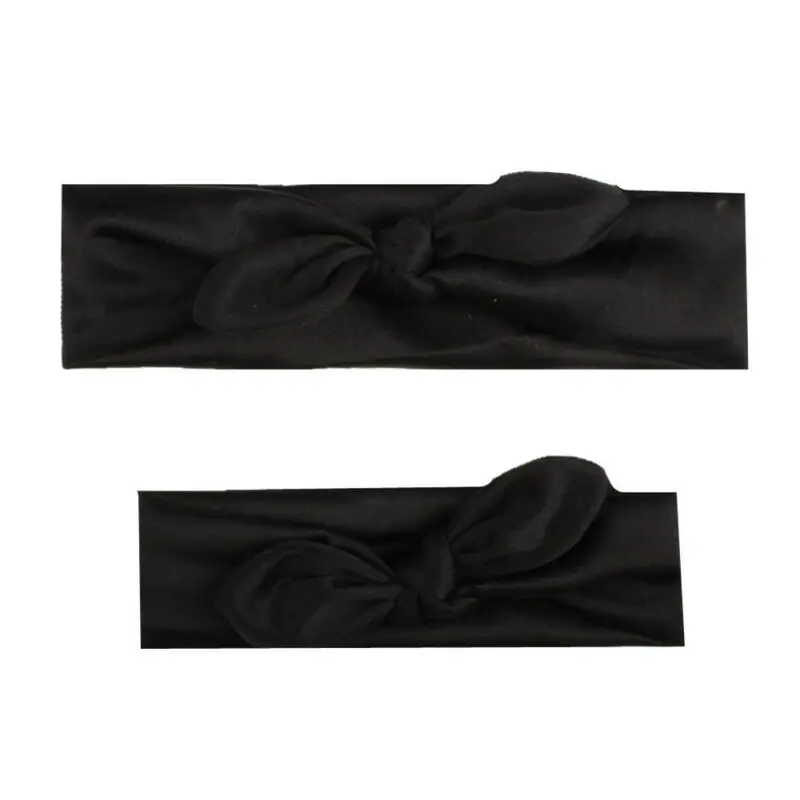 Женская однотонная повязка на голову в стиле бохо с бантом для мамы и девочки