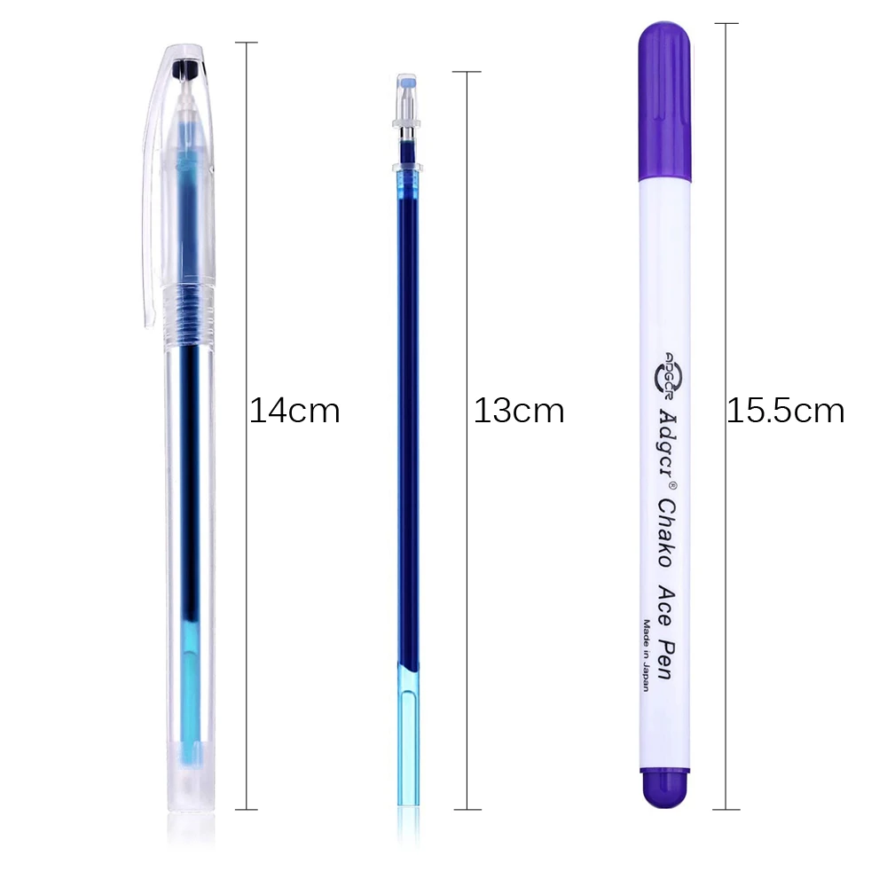 

4pcs Disappearing Erasable Ink Fabric Marker Pen&5pcs Cross Stitch Water Soluble Pen Refill for Patchwork Temporary Marking Tool