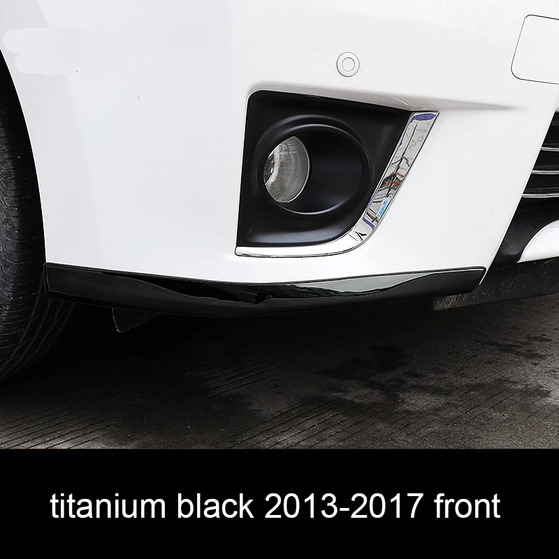 Lsrtw2017 нержавеющая сталь автомобиля бампер угловая полоса планки для Защитные чехлы для сидений, сшитые специально для toyota corolla 2013 - Название цвета: front black 2