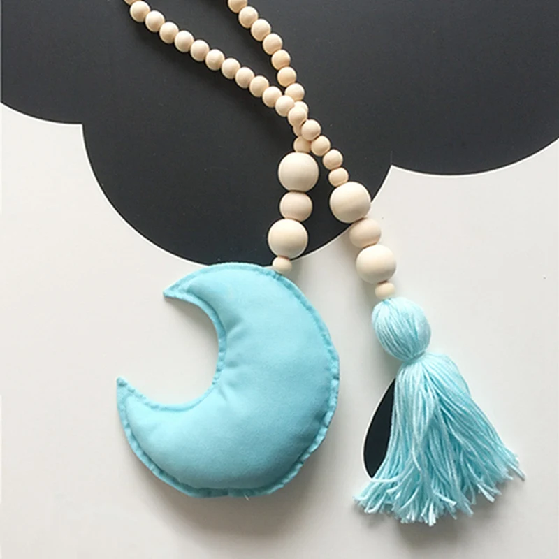 Деревянные бусины в форме Луны декор для детской комнаты настенные украшения